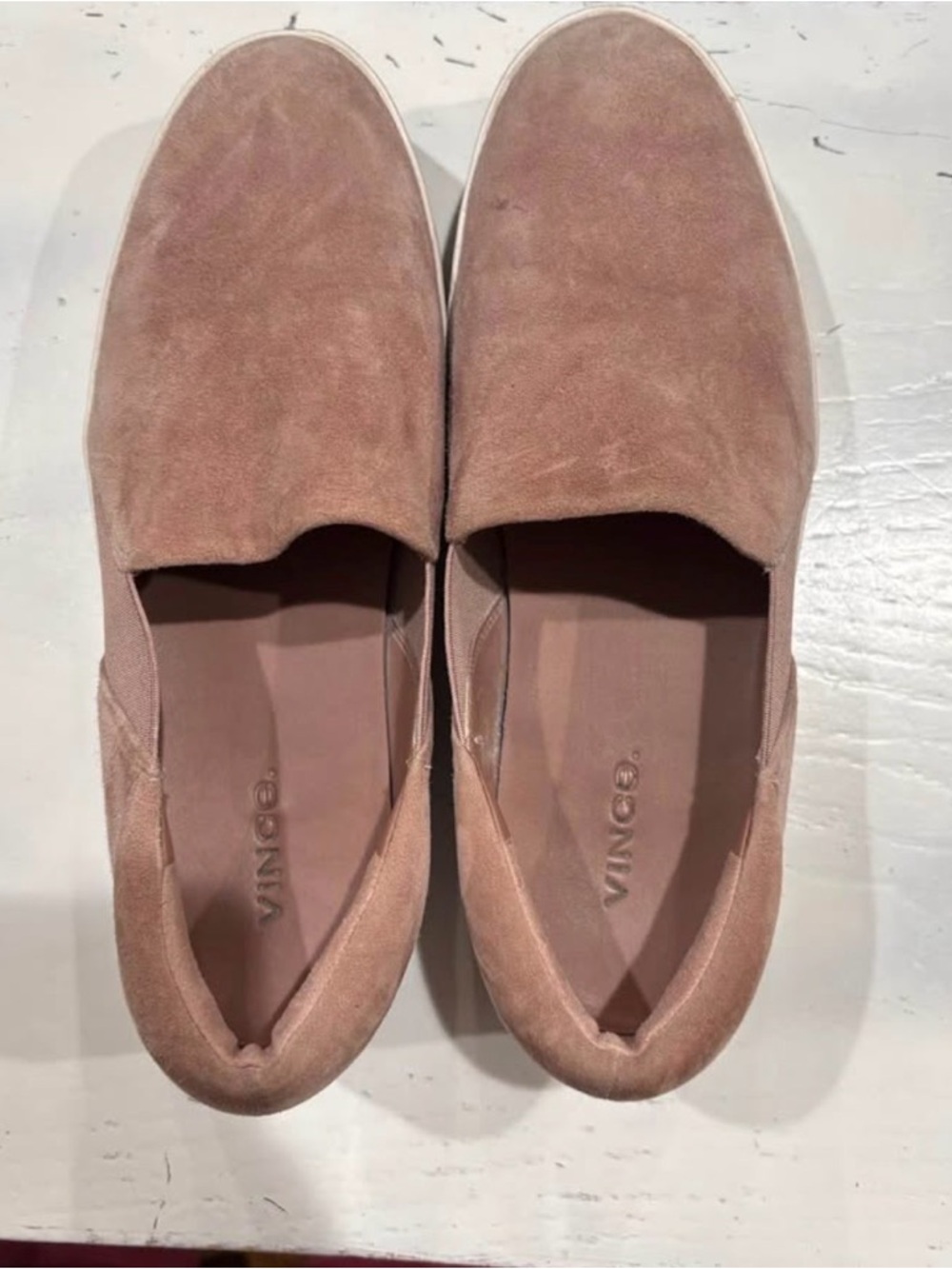 Vince Blush Suede Slip-On Mules